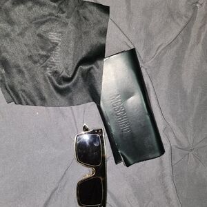 Moschino Black Leather Sunglasses Case